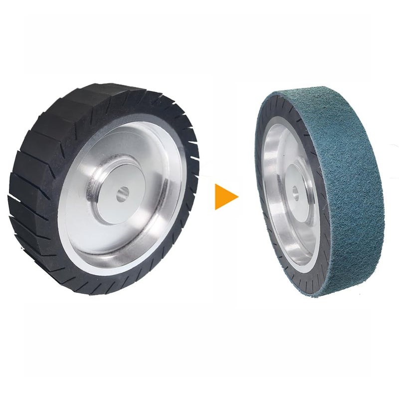 Rams Bralin 8 x 2 inch Rubber Expansion Centrifugal Wheel Working with Zirconia/Non-Woven Nylon Sanding Bands (8 x 2 x 5/8" Wheel) - Image 3